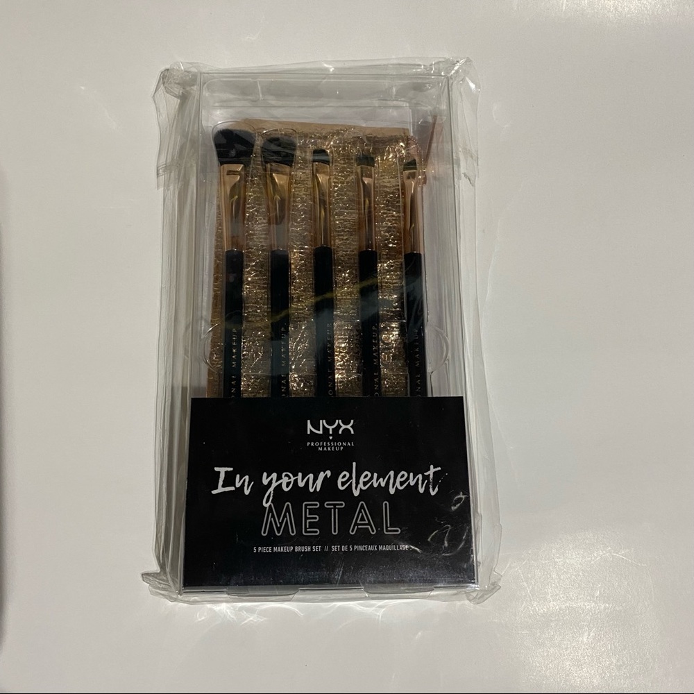 NYX In Your Element Metal 5 Piece Makeup Brush Set